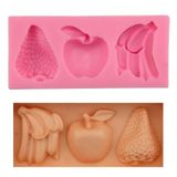 Molde Silicone Frutas Banana Morango Maça Fruta Tropical
