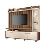 Home Theater Decorativo Perseu Tv Até 60 Com Led Castanho/off White G26 - Gran Belo