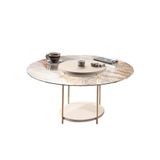 Mesa De Centro Decorativa Sala De Estar Walker Pés De Aço Tampo Vidro Off White G26 - Gran Belo