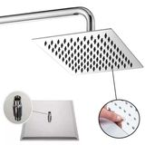 Ducha Inox Ss304 20cm Quadrada Duchão 20x20 Chuveiro Braço Parede De 40cm Solar Gás Piscina Jardim