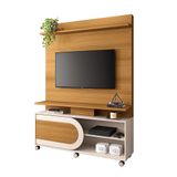 Home Theater Decorativo Globo C/rodízios Para Tv Até 55 Polegadas Cinamomo/off White G26 Gran Belo