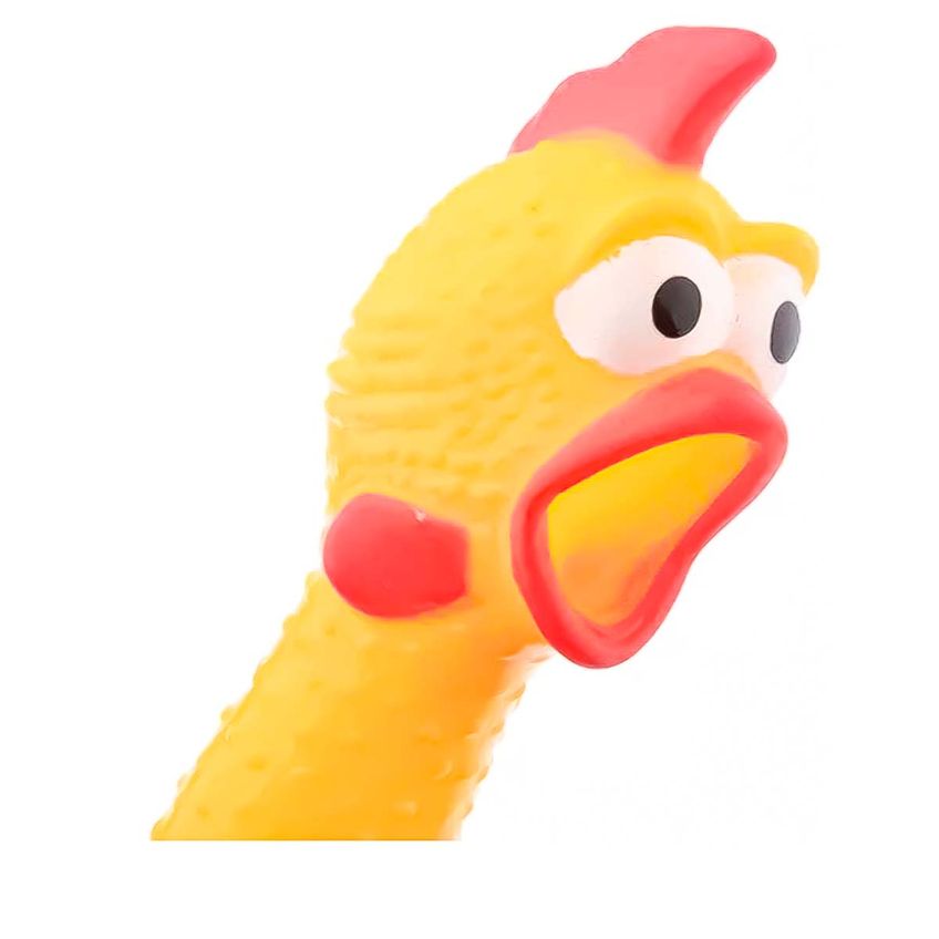 Frango Galinha Brinquedo Com Som Grande Pet Borracha Mordedor C/ Apito Sonoro 27cm - Cachorro Medio Grande Pitbull - imagem 4