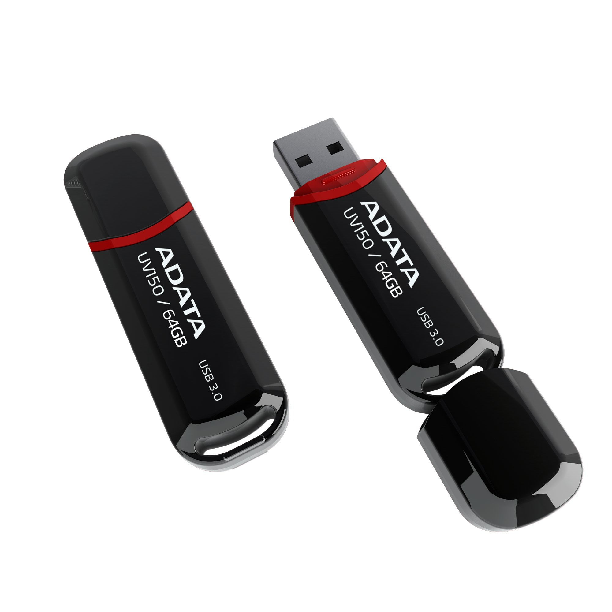 Unidade Flash Adata Uv150 64gb Usb 3.0 Com Tampa De Encaixe Preta