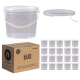 Balde 2.2 Litros Transparente Para Açougues - Kit 20 Pçs