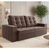 Sofá Retrátil E Reclinável 3 Lugares 200cm Bahamas Espresso Móveis Marrom Escuro