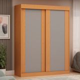Guarda Roupas Roupeiro 2 Portas De Correr Flex 100% Mdf Toledo Cinamomo/off White/fendi