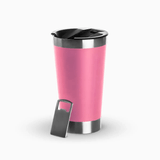 Copo Térmico Inox Para Cerveja Com Tampa E Abridor 473ml - Rosa