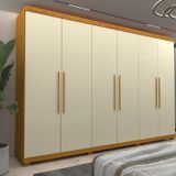 Guarda-roupa Casal 6 Portas Absolut New 100% Mdf Naturale/off White