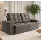 Sofá Retrátil E Reclinável 3 Lugares 200cm Bahamas Espresso Móveis Capuccino