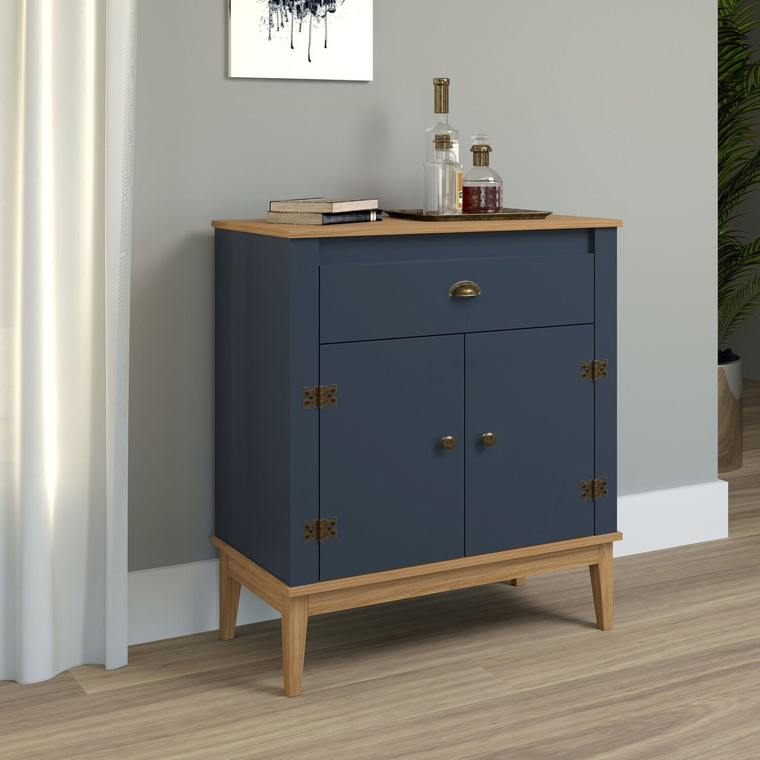 Aparador - Colonial 800x900x410 Mm 1 Gav 2 Portas Mel/petroleo