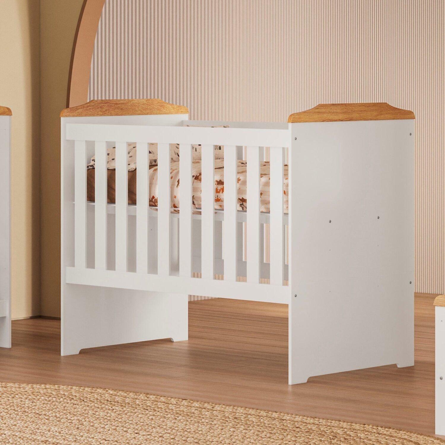 Berço 3 Em 1 Com Regulagem De Altura 100% Mdf Carinho Branco
