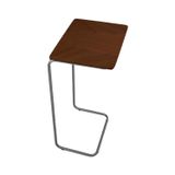 Mesa De Apoio Lateral Para Sofá Com Base De Metal ,tampo Castanho/cromado