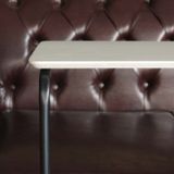 Mesa De Apoio Lateral Para Sofá Com Base De Metal ,tampo Branco/cromado
