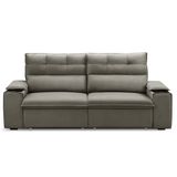 Sofá Retrátil E Reclinável Vannes 225cm Com Porta Copos E Objetos Castor