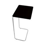 Mesa De Apoio Lateral Para Sofá Com Base De Metal ,tampo Preto/cromado