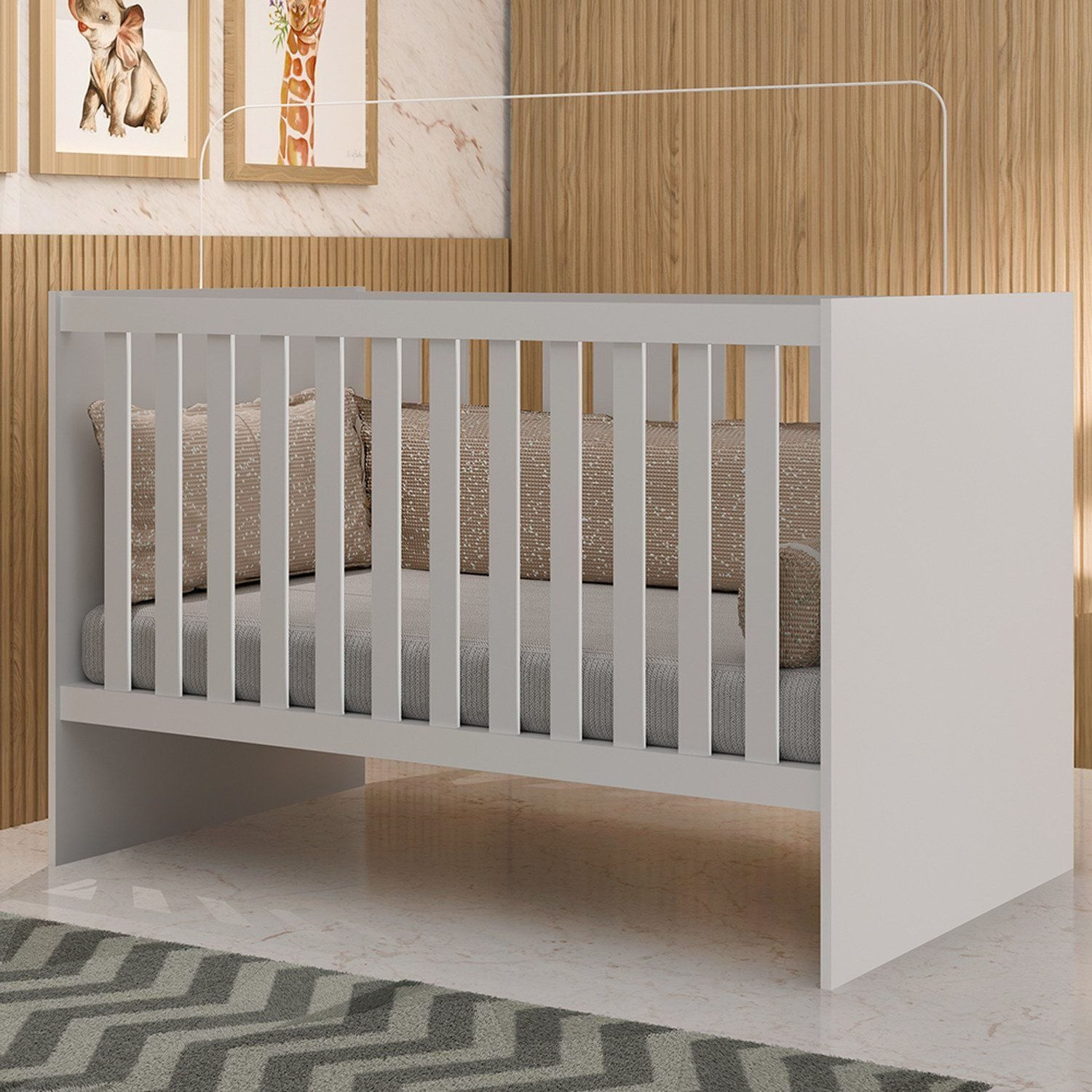 Berço Mini Cama Grade Móvel Giovana Branco