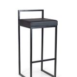 Banqueta Alta Em Aço Tubular Quadrado - Banq05 Preto