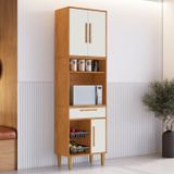 Paneleiro Torre Quente 3 Portas 1 Gaveta Com Fruteira Lorena Nature/off White