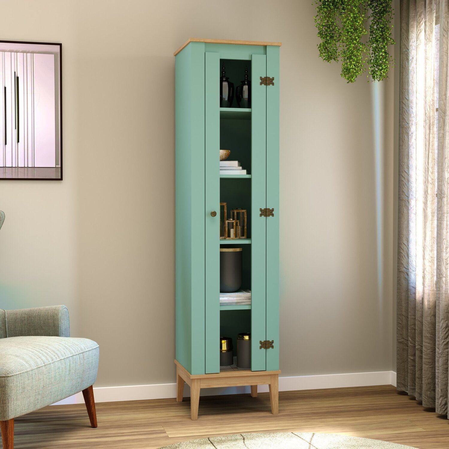 Cristaleira - Colonial 450cm X 1800cm X 405cm 1 Porta Mel / Oliva