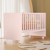 Berço Grade Fixa Doce Sonho Reto 95,0cm X 132,4cm X 64,0cm Rosa