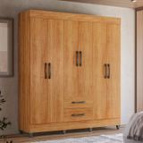 Guarda-roupa 6 Portas 2 Gavetas 100% Mdf Luna Amadeirado
