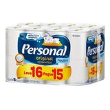 Papel Higiênico Personal Folhas Duplas 30m Neutro 16un Compacto (leve 16 Pag 15) Papel Hig.16un L16p15 Personal Neutro Personal
