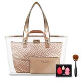 Kit Bolsa 3pcs, Esponja 3pcs, Pincel Escova - Dourado Dourado