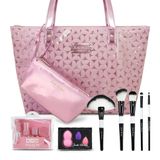 Kit Bolsa 3pcs, Pincel Profissional 3pcs, Pincel Esponja Rosa