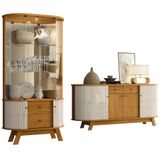 Cristaleira De Vidro Eva E Buffet Monica Z10 Off/cinamomo - Mpozenato