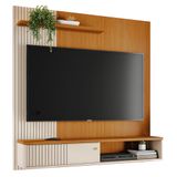 Painel Tv 55 Pol E Bancada Suspensa Neris Z10 Off/cinamomo - Mpozenato