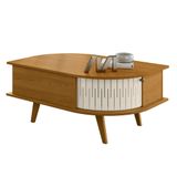 Mesa De Centro Para Sala 90cm Indy Z10 Off/cinamomo - Mpozenato