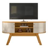 Rack Bancada De Tv 55 Pol 136cm Alana Z10 Off/cinamomo - Mpozenato