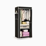Guarda Roupa Closet Dobrável Organizador Com Capa De Tecido 1 Porta - Preto