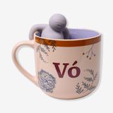 Caneca Com Infusor Bordado De Vó Zonacriativa