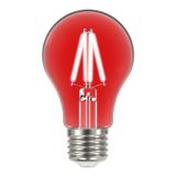 Lâmpada LED Filamento Color 4W Bulbo A60 Taschibra Vermelha
