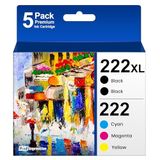 Cartuchos De Tinta Printimpression 222xl Em Preto E Colorido, Pacote Com 5