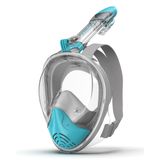 Máscara De Snorkel Facial Completa G2rise, Conjunto De Mergulho Para Adultos, Cinza, Azul
