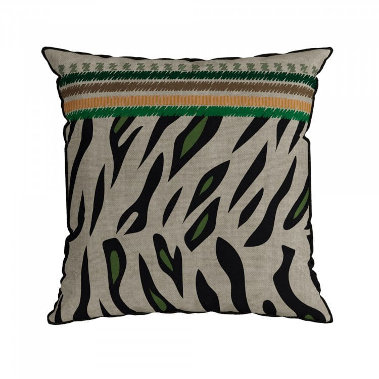 Capa para Almofada com Cordonê 50x50cm Veludo Luxor Belchior Azul/Colorido