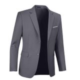 Jaqueta De Terno Fxzpiodi Classic Fit Wedding Business Blazer Cinza S