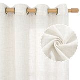 Cortinas Lamit Ivory White Linen Sheer 213x213cm Para Sala De Estar