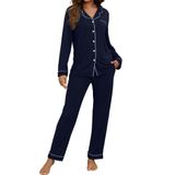 Pijamas Zmj Hospital Para Mulheres Que Dão À Luz Azul Marinho L