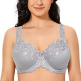 Sutiã Telimussto Full Coverage Underwired Plus Size 48g Cinza