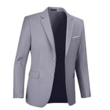 Jaqueta Esportiva Fxzpiodi Casual Solid Slim Fit, Cinza Claro