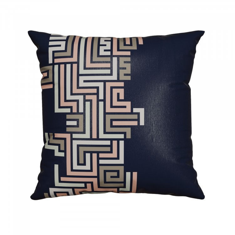 Capa para Almofada 50x50cm Silk Home Belchior Azul/Bege