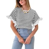 Camisa Tankaneo Listrada Em Preto E Branco Para Mulher Summer M