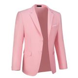 Jaqueta Fxzpiodi Casual Solid Slim Fit Rosa Para Homens