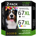 Cartuchos De Tinta Inktrack 67xl 67 Preto/colorido, Pacote Com 2 Hp