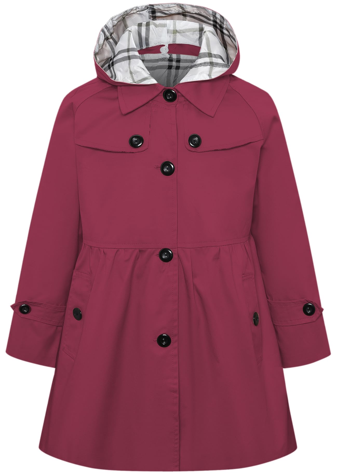 Casaco Impermeável Betusline Feminino Windbreaker Vermelho Vinho 9-10y