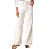 Jeans Femininos Elegantes, Casuais, De Cintura Alta, Lisos, Brancos