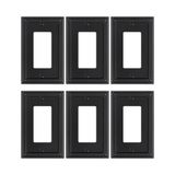 Placa De Parede Treewell Decorator Outlet Cover, Pacote Com 6 Unidades De Metal Preto